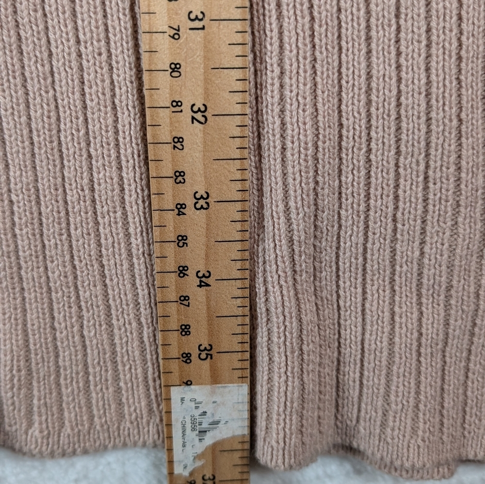 Free People Blush Pink Ribbed Bell-Sleeve Crewneck Sweater Dress - Picture 5 of 7